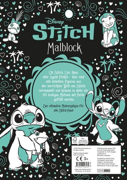 Produktbild: Disney Stitch: Malblock: &uuml;ber 60 lustige Motive zum Ausmalen!