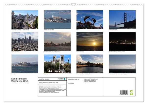 Produktbild: San Francisco Westk&uuml;ste USA (Wandkalender 2026 DIN A2 quer), CALVENDO Monatskalender