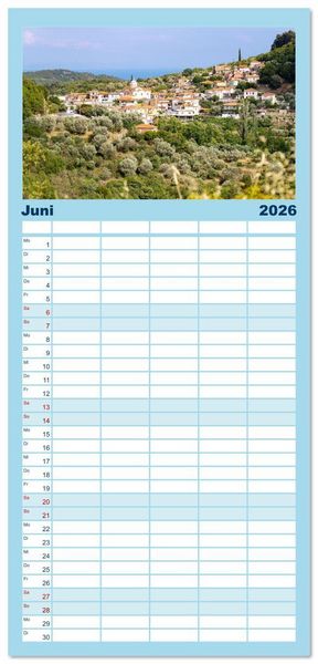 Produktbild: Familienplaner 2026 - Samos. Griechische Inselsch&ouml;nheit mit 5 Spalten (Wandkalender, 21 x 45 cm) CALVENDO