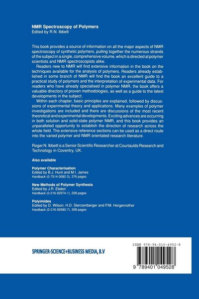 Produktbild: NMR Spectroscopy of Polymers