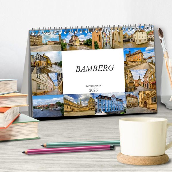 Produktbild: Bamberg Impressionen (Tischkalender 2026 DIN A5 quer), CALVENDO Monatskalender