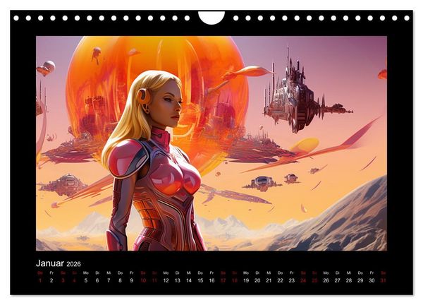 Produktbild: Amazonen im All (Wandkalender 2026 DIN A4 quer), CALVENDO Monatskalender