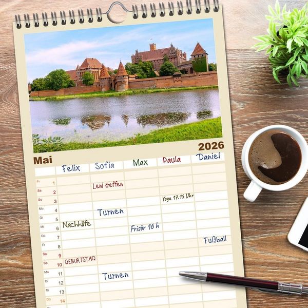 Produktbild: Familienplaner 2026 - Polen. Von Krakau bis Danzig: Bilder voller Atmosph&auml;re mit 5 Spalten (Wandkalender, 21 x 45 cm) CALVENDO