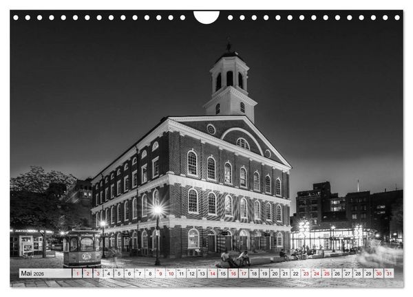 Produktbild: BOSTON Monochrome Stadtansichten (Wandkalender 2026 DIN A4 quer), CALVENDO Monatskalender