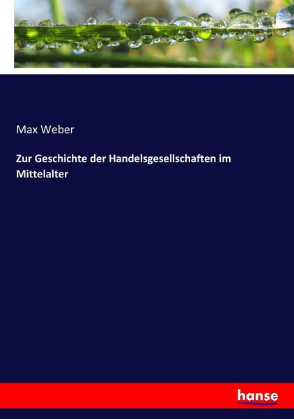 Zur Geschichte der Handelsgesellschaften im Mittelalter, Taschenbuch von Max Weber, Hansebooks, 9783743390676