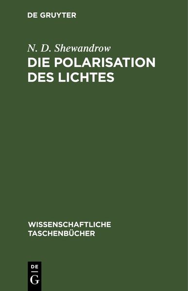 Produktbild: Die Polarisation des Lichtes