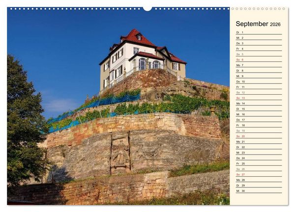 Produktbild: Saale-Unstrut - Region aus Wein und Stein (hochwertiger Premium Wandkalender 2026 DIN A2 quer), Kunstdruck in Hochglanz