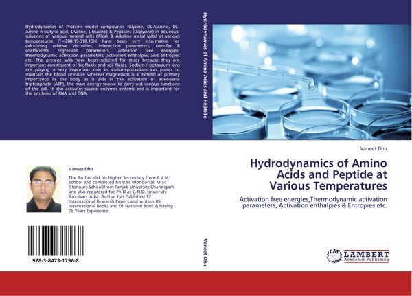 Produktbild: Hydrodynamics of Amino Acids and Peptide at Various Temperatures