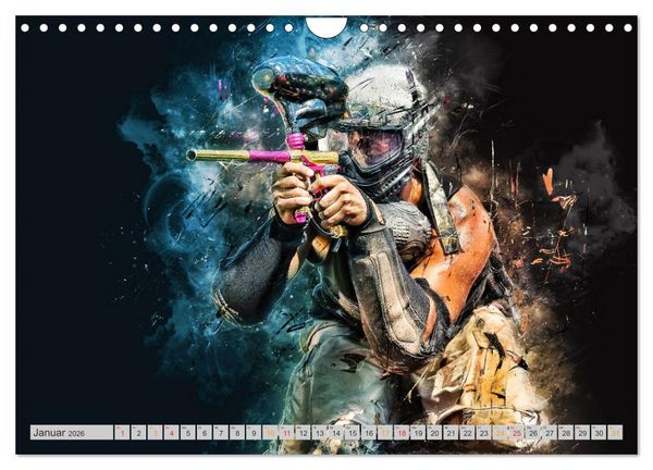 Produktbild: Paintball - extrem cool (Wandkalender 2026 DIN A4 quer), CALVENDO Monatskalender