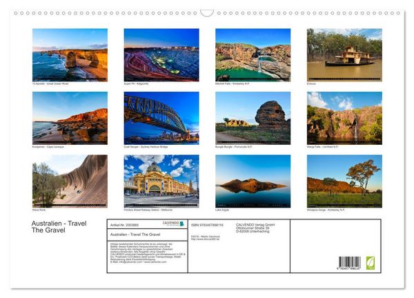 Produktbild: Australien - Travel The Gravel (Wandkalender 2026 DIN A2 quer), CALVENDO Monatskalender