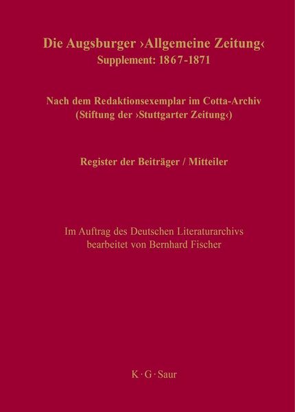 Produktbild: Register der Beitr&auml;ger / Mitteiler