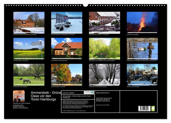 Produktbild: Ammersbek - Gr&uuml;ne Oase vor den Toren Hamburgs (Wandkalender 2026 DIN A2 quer), CALVENDO Monatskalender