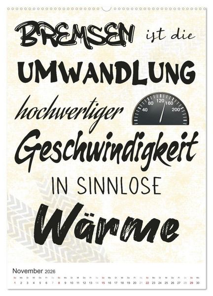 Produktbild: Coole Biker-Spr&uuml;che (hochwertiger Premium Wandkalender 2026 DIN A2 hoch), Kunstdruck in Hochglanz