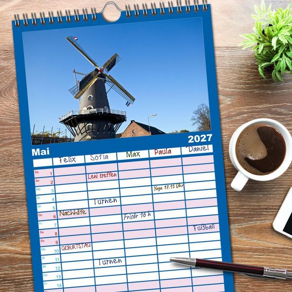 Produktbild: Familienplaner 2027 - ARNHEM mit 5 Spalten (Wandkalender, 21 x 45 cm) CALVENDO