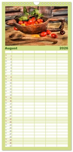 Produktbild: Familienplaner 2026 - Zeitreise auf dem K&uuml;chentisch mit 5 Spalten (Wandkalender, 21 x 45 cm) CALVENDO