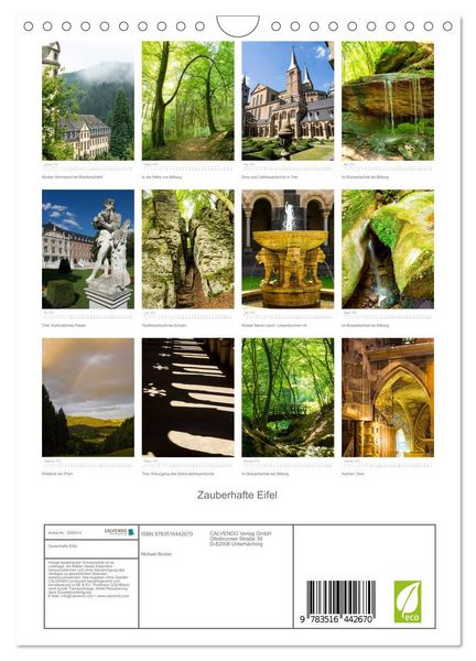 Produktbild: Zauberhafte Eifel (Wandkalender 2026 DIN A4 hoch), CALVENDO Monatskalender
