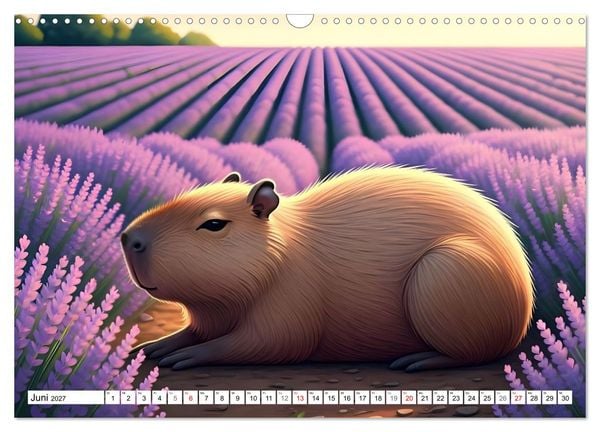Produktbild: Capybara Carlo und die vier Jahreszeiten (Wandkalender 2027 DIN A3 quer), CALVENDO Monatskalender