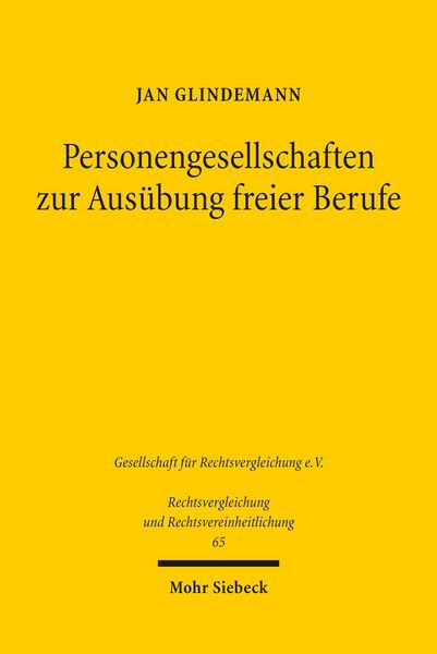 Produktbild: Personengesellschaften zur Aus&uuml;bung freier Berufe