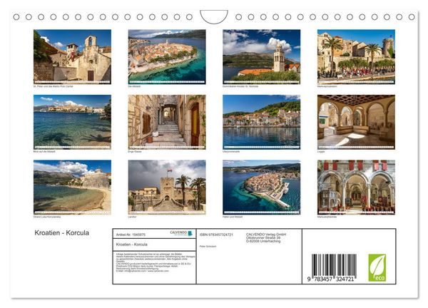 Produktbild: Kroatien - Korcula (Wandkalender 2026 DIN A4 quer), CALVENDO Monatskalender
