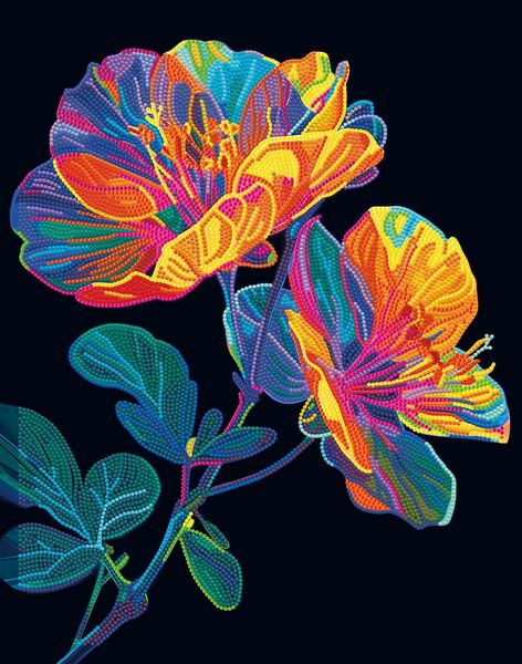 Produktbild: DIAMOND DOTZ - Diamond Painting Neon Blumen