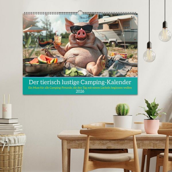 Produktbild: Der tierisch lustige Camping-Kalender (Wandkalender 2026 DIN A2 quer), CALVENDO Monatskalender