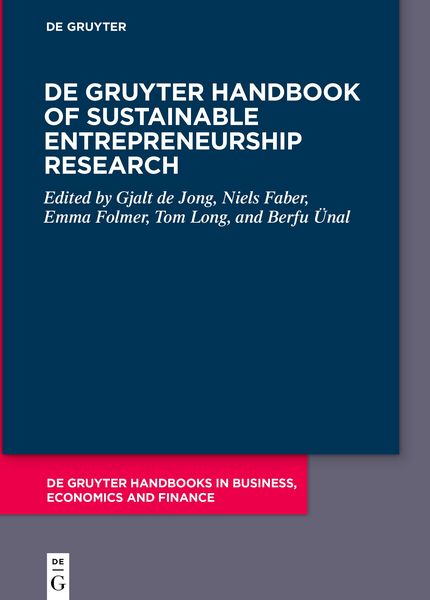 Produktbild: De Gruyter Handbook of Sustainable Entrepreneurship Research