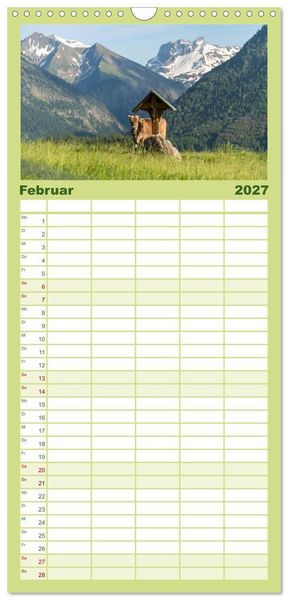 Produktbild: Familienplaner 2027 - Oberstdorf und Umgebung mit 5 Spalten (Wandkalender, 21 x 45 cm) CALVENDO