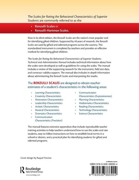 Produktbild: Scales for Rating the Behavioral Characteristics of Superior Students
