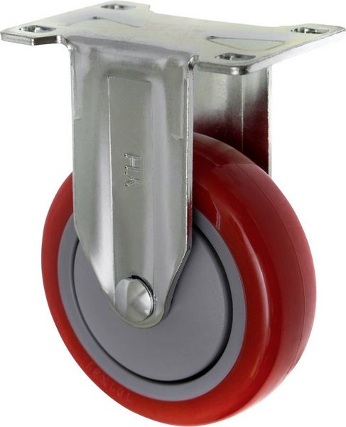 Produktbild: TOOLCRAFT TO-5137959 Bockrolle mit Anschraubplatte 100 mm polyurethan Tragf&auml;higkeit (max.): 125 kg