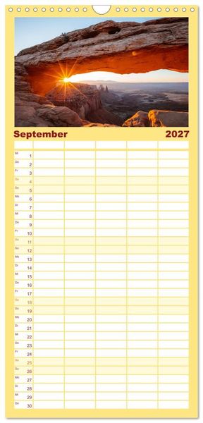 Produktbild: Familienplaner 2027 - USA S&uuml;dwesten - Atemberaubende Aussichten mit 5 Spalten (Wandkalender, 21 x 45 cm) CALVENDO