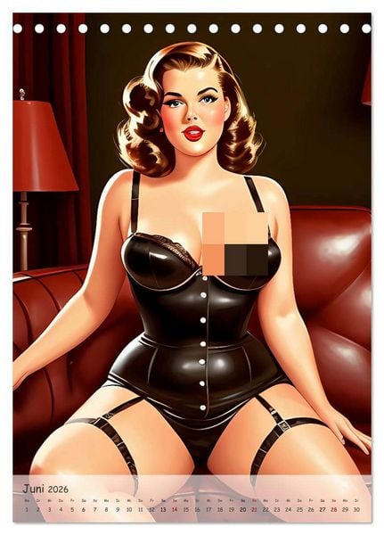 Produktbild: Pin-up Girls - Retro Glamour (Tischkalender 2026 DIN A5 hoch), CALVENDO Monatskalender