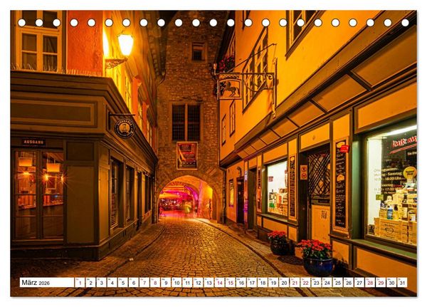 Produktbild: Rund um die Kr&auml;merbr&uuml;cke - Ein St&uuml;ck Mittelalter in Erfurt (Tischkalender 2026 DIN A5 quer), CALVENDO Monatskalender
