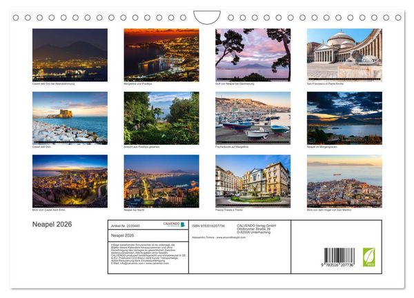 Produktbild: Neapel 2026 (Wandkalender 2026 DIN A4 quer), CALVENDO Monatskalender