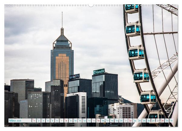 Produktbild: HONGKONG Skyline und Stadtleben (hochwertiger Premium Wandkalender 2026 DIN A2 quer), Kunstdruck in Hochglanz