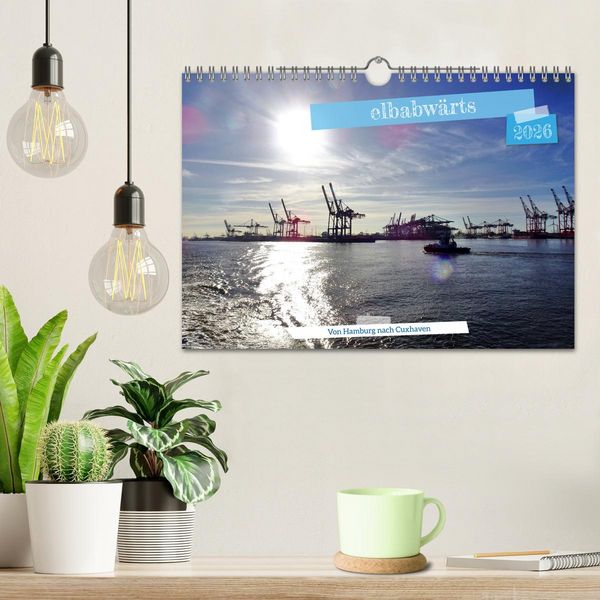 Produktbild: elbabw&auml;rts - Von Hamburg nach Cuxhaven (Wandkalender 2026 DIN A4 quer), CALVENDO Monatskalender