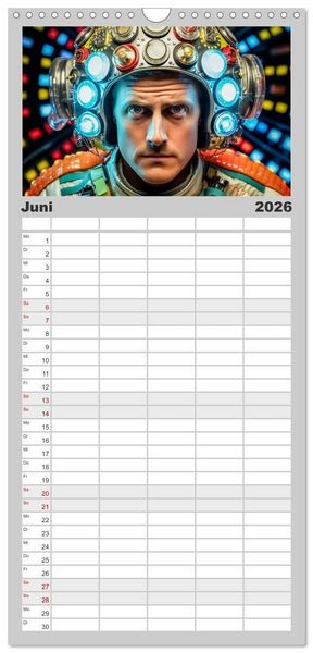 Produktbild: Familienplaner 2026 - Astronauten Outfits mit 5 Spalten (Wandkalender, 21 x 45 cm) CALVENDO