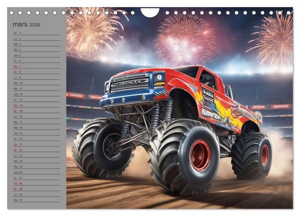 Produktbild: Monster trucks La confrontation ultime (Calendrier mural 2026 DIN A4 vertical), CALVENDO calendrier mensuel
