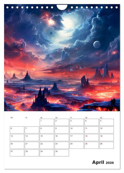 Produktbild: FERNE WELTEN Cooler Terminplaner (Wandkalender 2026 DIN A4 hoch), CALVENDO Monatskalender