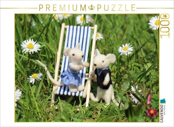 Produktbild: CALVENDO Puzzle Familie Maus macht Urlaub | 1000 Teile Lege-Gr&ouml;&szlig;e 64x48cm Foto-Puzzle f&uuml;r gl&uuml;ckliche Stunden