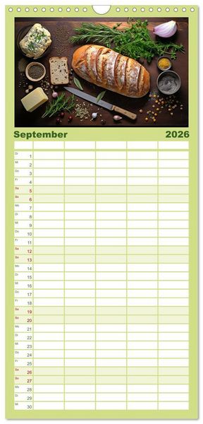 Produktbild: Familienplaner 2026 - Ordentlich Vegetarisch mit 5 Spalten (Wandkalender, 21 x 45 cm) CALVENDO