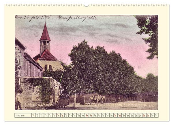 Produktbild: Gruss aus Hamelw&ouml;rden - Kehdingens sch&ouml;nstes Dorf in alten Ansichten (hochwertiger Premium Wandkalender 2026 DIN A2 quer), Kunstdruck in Hochglanz
