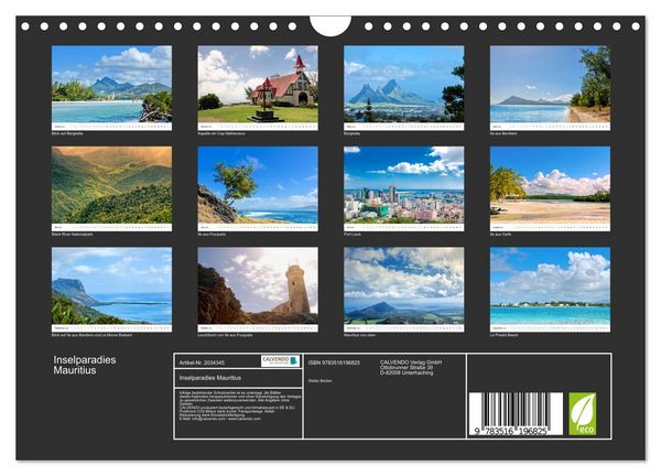 Produktbild: Inselparadies Mauritius (Wandkalender 2026 DIN A4 quer), CALVENDO Monatskalender