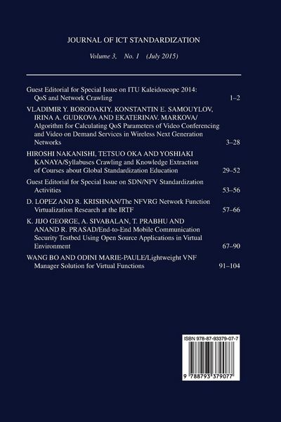 Produktbild: Journal Of Ict Standardization 3-1