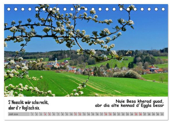 Produktbild: Schw&auml;bische Sprichw&ouml;rter 1 Wi ma hald so said! (Tischkalender 2026 DIN A5 quer), CALVENDO Monatskalender