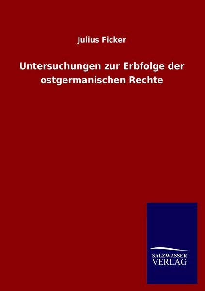 Produktbild: Untersuchungen zur Erbfolge der ostgermanischen Rechte