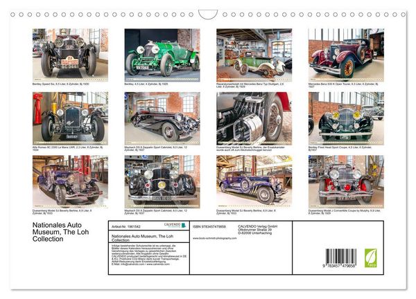 Produktbild: Nationales Auto Museum, The Loh Collection (Wandkalender 2026 DIN A3 quer), CALVENDO Monatskalender