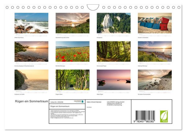 Produktbild: R&uuml;gen ein Sommertraum (Wandkalender 2026 DIN A4 quer), CALVENDO Monatskalender