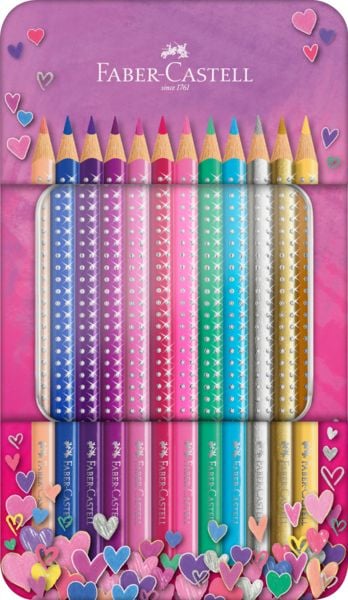 Produktbild: Faber-Castell Buntstifte Pinkes Sparkle, 12er Metalletui