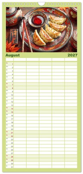 Produktbild: Familienplaner 2027 - Genussmomente. Streifzug durch die japanische K&uuml;che mit 5 Spalten (Wandkalender, 21 x 45 cm) CALVENDO