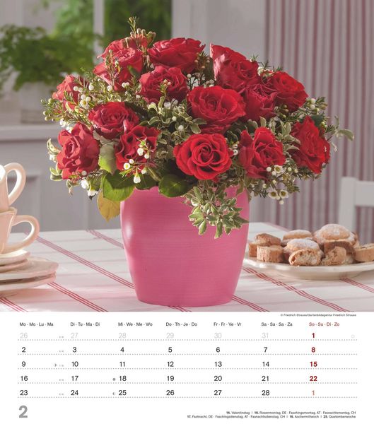 Produktbild: Der Duft der Rosen 2026 - Bildkalender 30x34 cm - Kalender mit wohl riechendem Duftlack - Duftkalender - Wandkalender - Blumenkalender